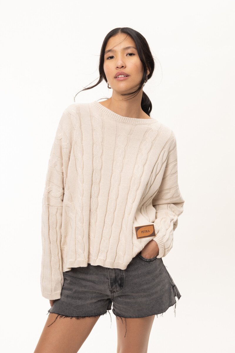 Sweater Oceano Crop Crudo