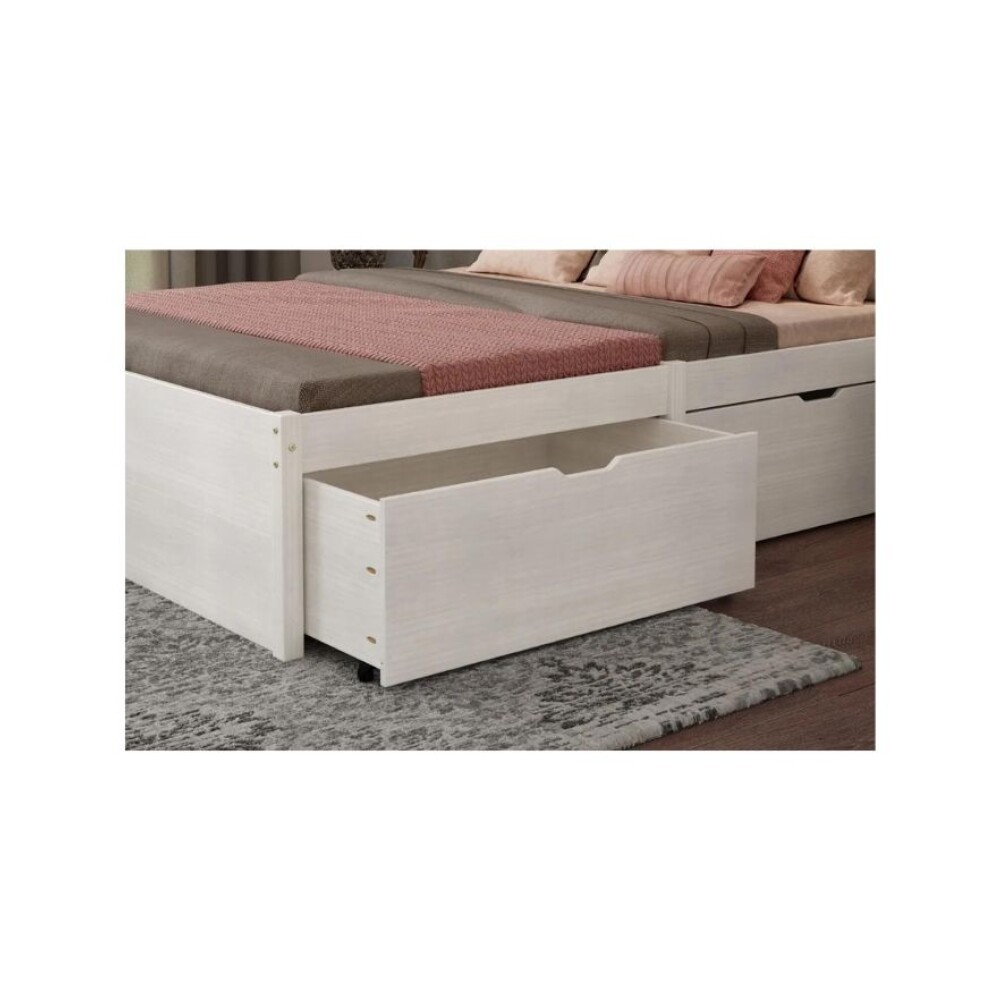 Cama Madera Maciza Con Cajones - Queen - Linea beauty Blanco