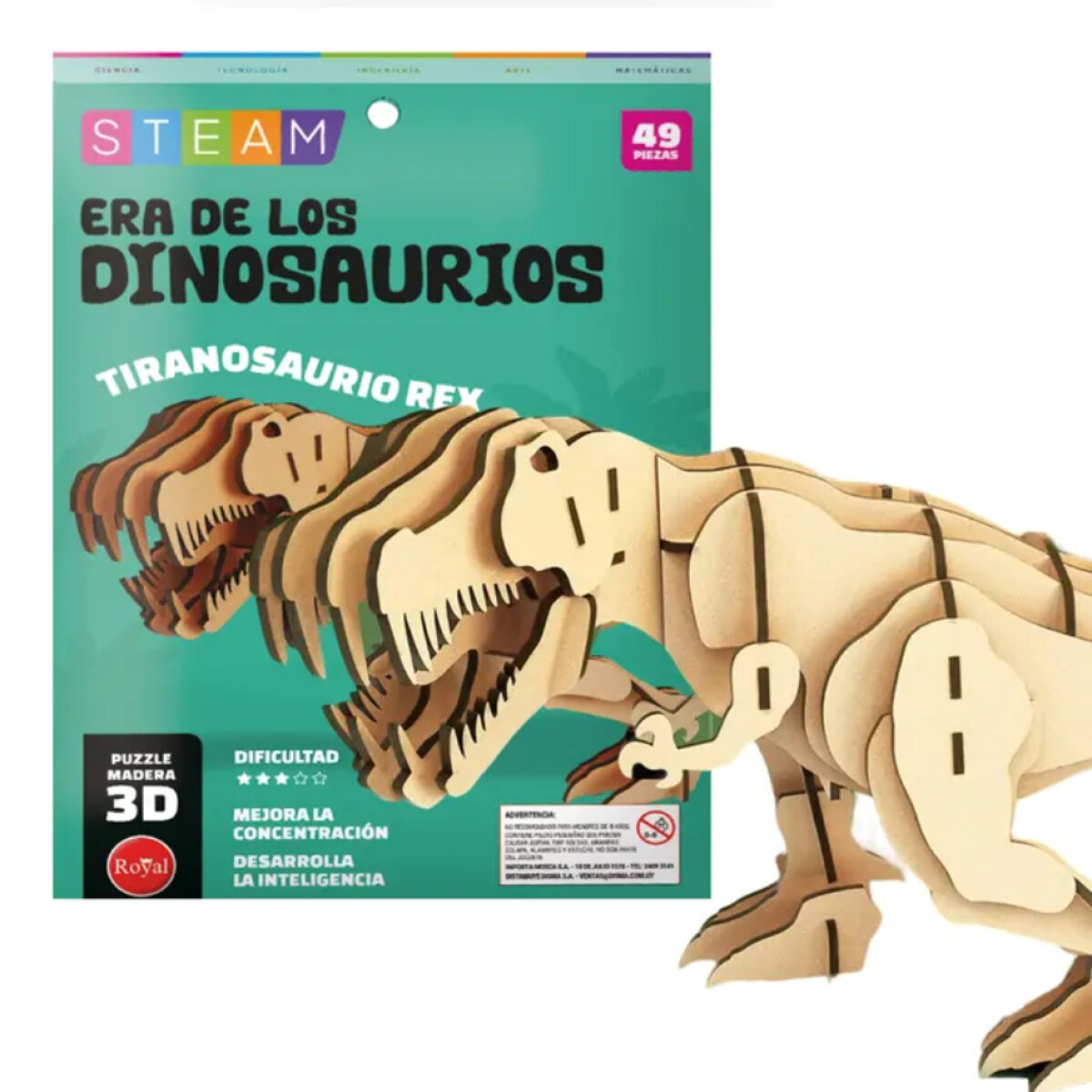 Puzzle de Madera 3D Royal Dinosaurio Tiranosaurio 