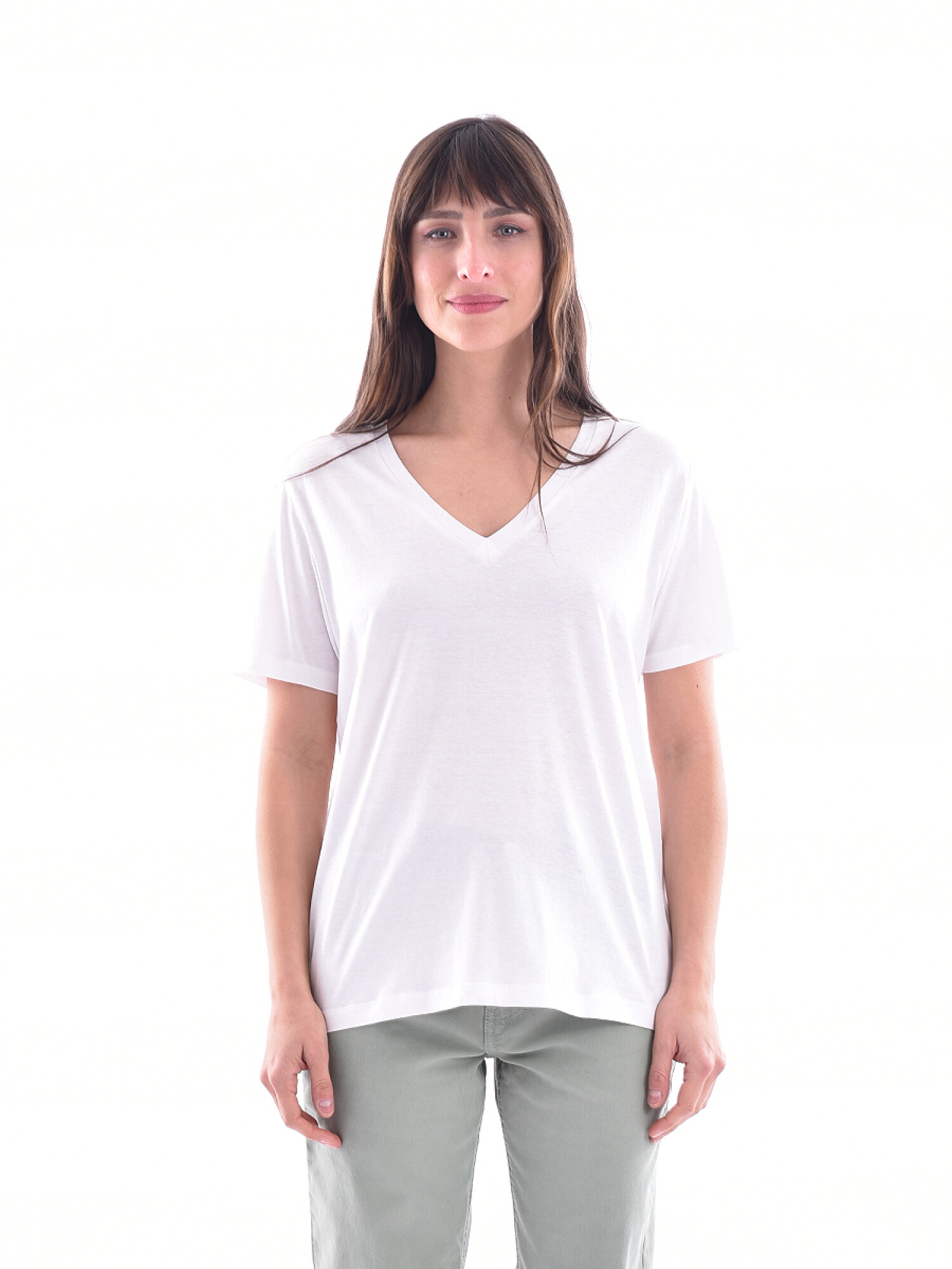 REMERA ESCOTE V BLANCO Guapa