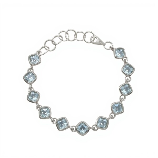Pulsera rombo-Plata 925-Piedra topacio-PU3021 conpiedra