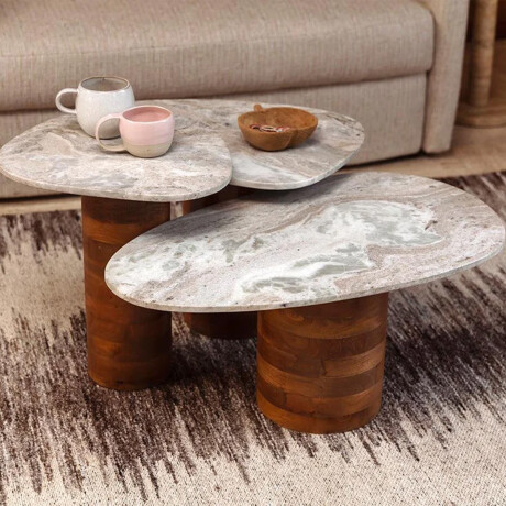 MESA AUXILIAR SUKI BLANCO - SET x 3