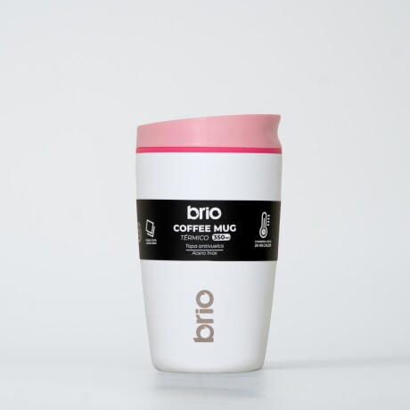 Vaso Térmico Brio Café Jarra Mug 350ml Acero Inoxidable Blanco