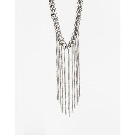 Collares Largos Mesh Plateado Antique Silver