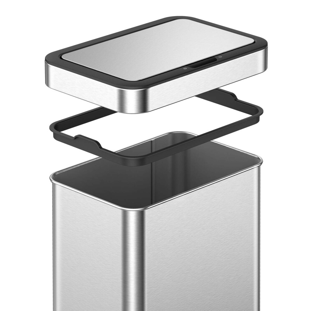PAPELERA CON SENSOR, 50 LT ACERO-INOXIDABLE GRIS EK9578MMT