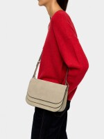 Bolso Bandolera Con Solapa Doble taupe