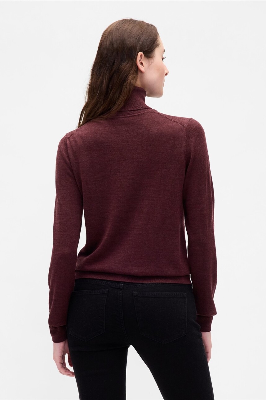 Buzo Polera Merino Mujer Tuscan Red