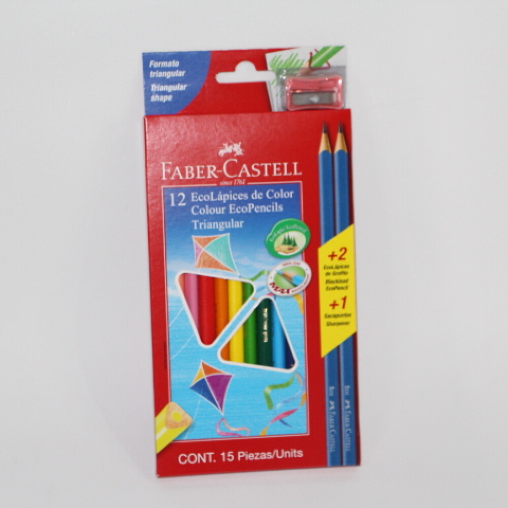 LAPICES FABER 12 COLORES + 2 LAPICES NEGROS + 1 SACAPUNTAS LAPICES FABER 12 COLORES + 2 LAPICES NEGROS + 1 SACAPUNTAS