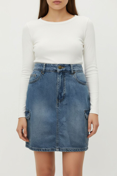 Falda Ziara Azul Grisaceo