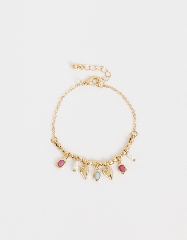 Pulseras Flexibles Con corazón Pulsera Flexible De Multidijes Corazones - Dorado