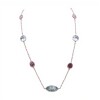 Conjunto Moderno-Plata rodinada 925- Piedra Topacio azul y Turmalina-CJ2033 conpiedra
