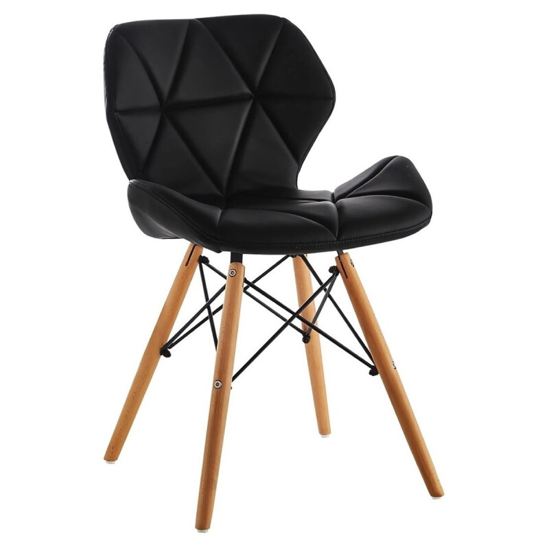 Set X4 Silla Victoria Eames acolchonada NEGRO