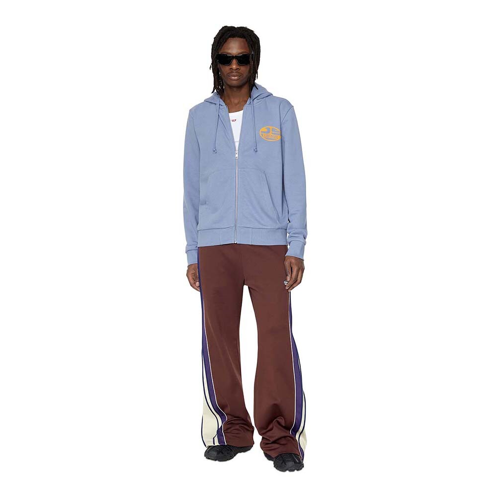 Poleron Diesel S-Ginn-Hood-Zip Hombre Light Blue