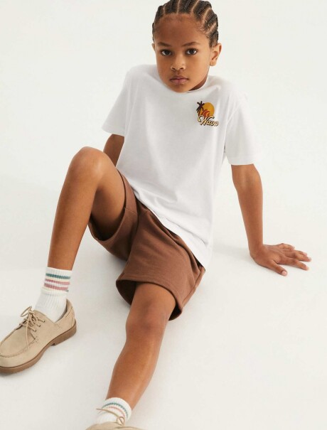 CONJUNTO DE FORRO POLAR ESTAMPADO INFANTIL MARRÓN