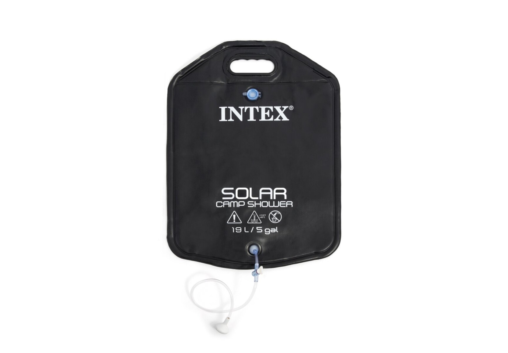INTEX DUCHA SOLAR PVC CON VALVULA 19 LITROS DE CAPACIDAD TEMPERATURA HASTA 48°C 