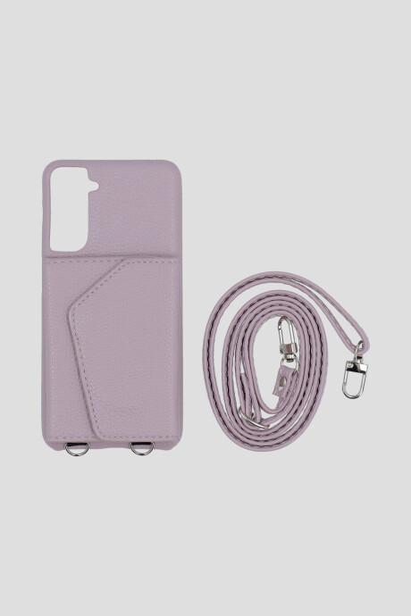 Funda Samsung S22 Con Billetera Y Cadena Lavanda