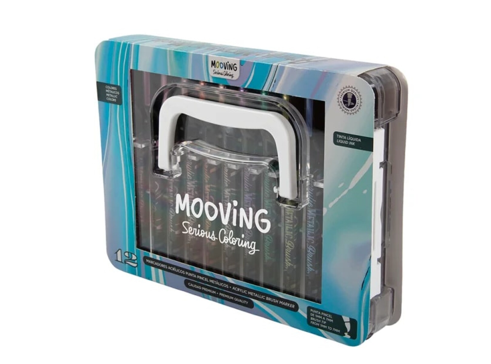 Marcador Mooving Acrilico Metalizado x 12 