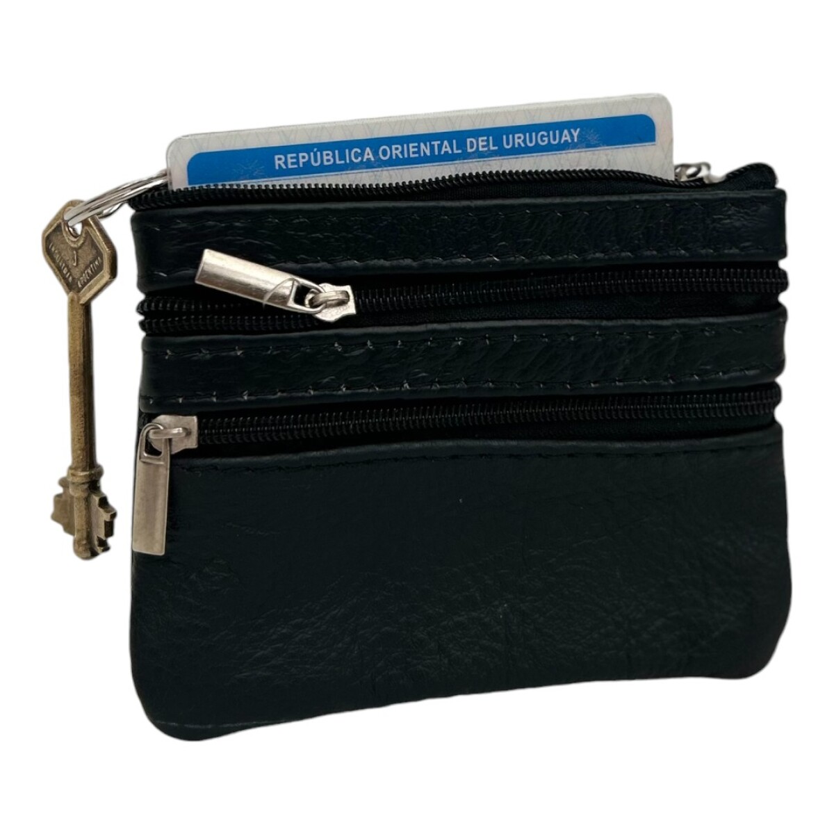 Monederito de dama en Cuero - Negro 