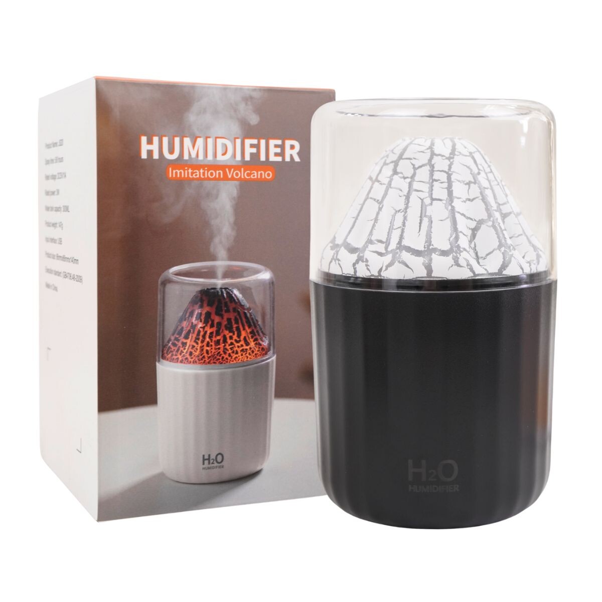 Humidificador difusor volcan con luz 