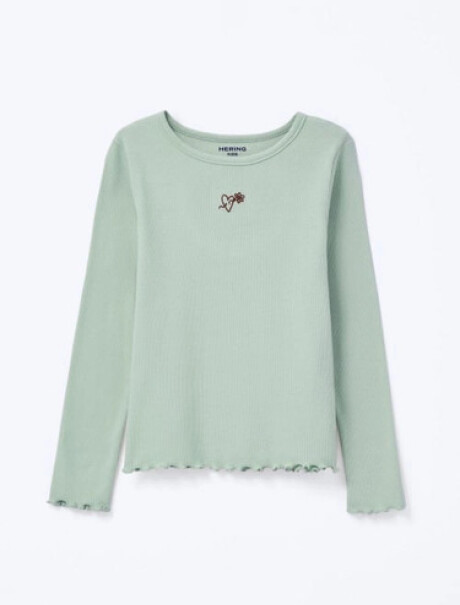 BLUSA INFANTIL CON BORDADO VERDE