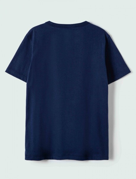CAMISETA DE NIÑO MANGA CORTA ESTAMPADA AZUL