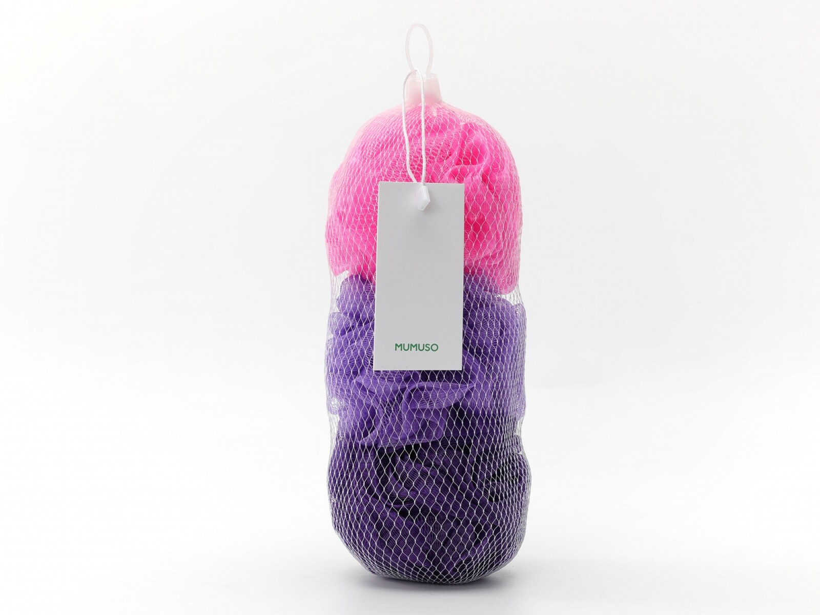ESPONJAS DE BAÑO DE LUFA (3 PIEZAS/ROSA ROJO Y MORADO) 