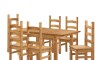 Juego de comedor Extensible 4 Sillas - Madera maciza 120 a 160 cm Natural