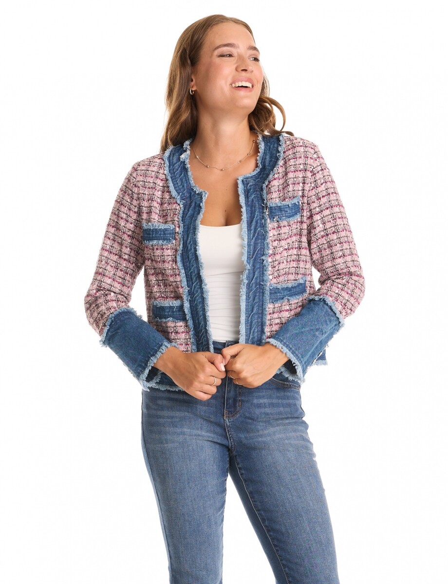Chaqueta Tweed & Denim - Rosa/multi 