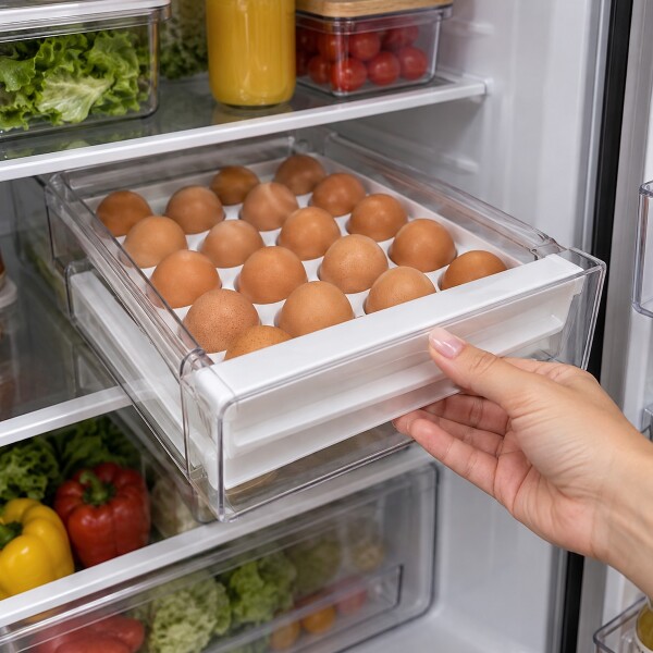 Huevera Caja Almacenamiento De Huevos Doble Capa 40 Unidades Organizador refrigerador cocina IMBACK Color Blanco Huevera Caja Almacenamiento De Huevos Doble Capa 40 Unidades Organizador refrigerador cocina IMBACK Color Blanco