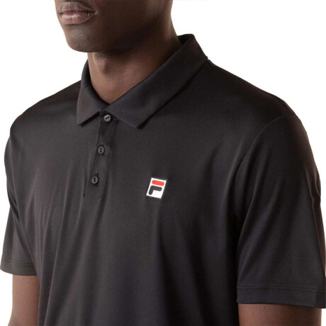 Fila Player F-Box Ii Polo Tenis Para Hombre Negro-Rojo