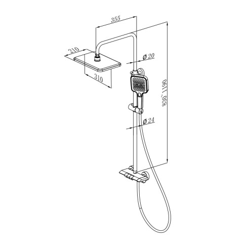 Griferia BARRAl DE DUCHA GUN METAL EN AC INOX 000