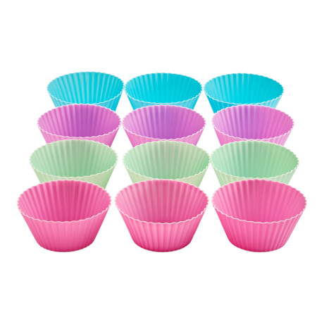 12 piezas molde individual muffin 7,5 x 5,5 cm Silicona Sin Color