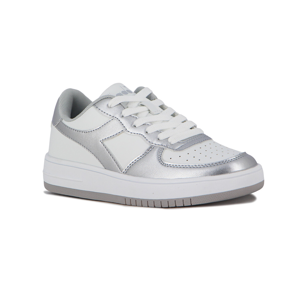 Championes Casuales Mujer Diadora Spitfire III - Blanco-Plateado 
