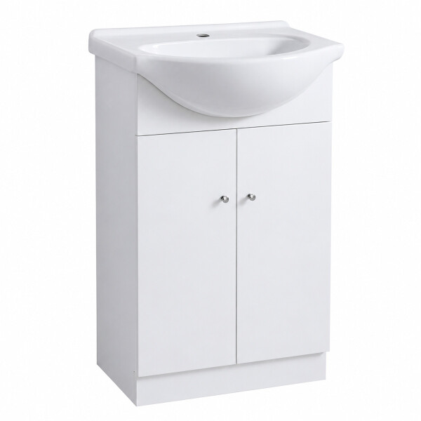 MUEBLE DE BAÑO DOS PUERTAS CON BACHA / COLOR BLANCO Mueble De Baño Dos Puertas Con Bacha / Color Blanco