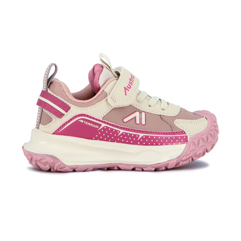 Austral Calzado Deportivo Niño C/velcro Y Elastico / Rosado-beige Rosado-beige
