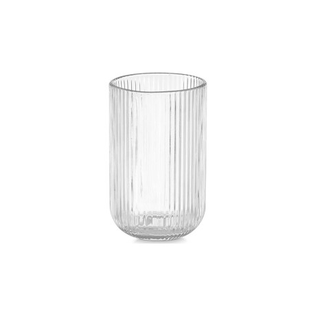 Vaso de vidrio rayas relieve Transparente