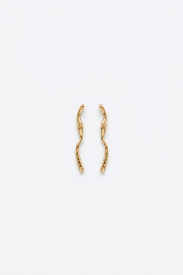 Caravanas de acero minimal dorado