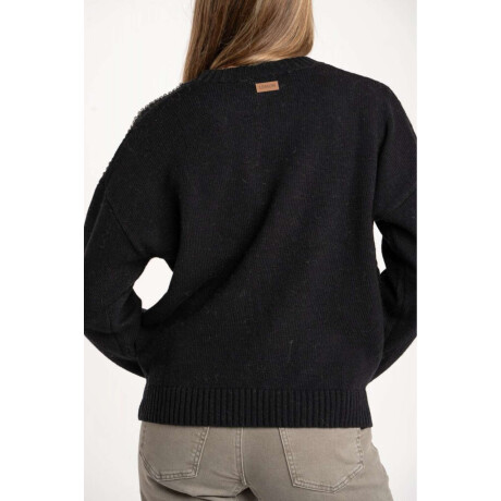 Sweater Lana Apliques Negro
