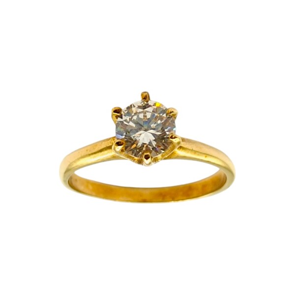 Anillo Solitario-Oro bajo-Piedra Zirconia-AN8084 conpiedra