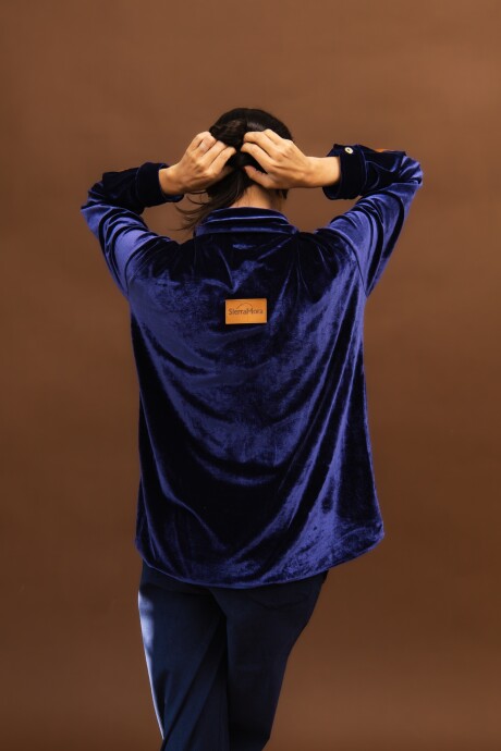 Velvet Shirt con Puño Violeta