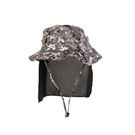 Sombrero Capelina de pescador con cubre nuca Protección UV50+ - Fox Boy Pixelado Gris