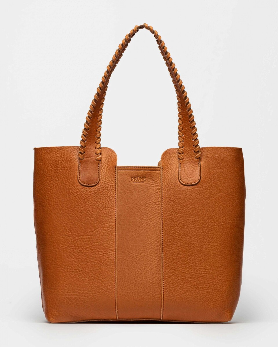 Shopper The Braided En Cuero Vegetal - Marron 