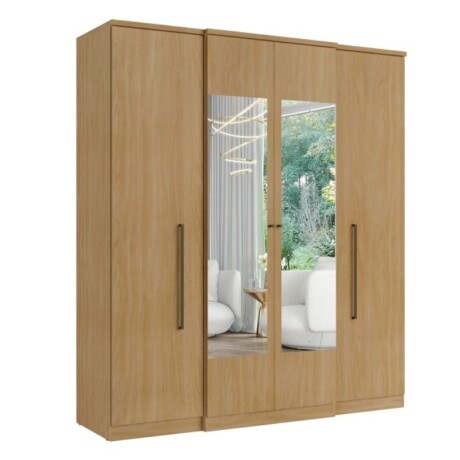 ROPERO 4 PUERTAS CON ESPEJO ESPLENDOR - NOGAL ROPERO 4 PUERTAS CON ESPEJO ESPLENDOR - NOGAL