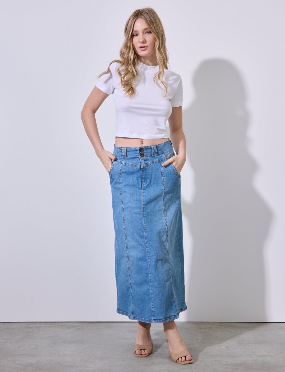 Falda Maxi Denim - Jean Claro 