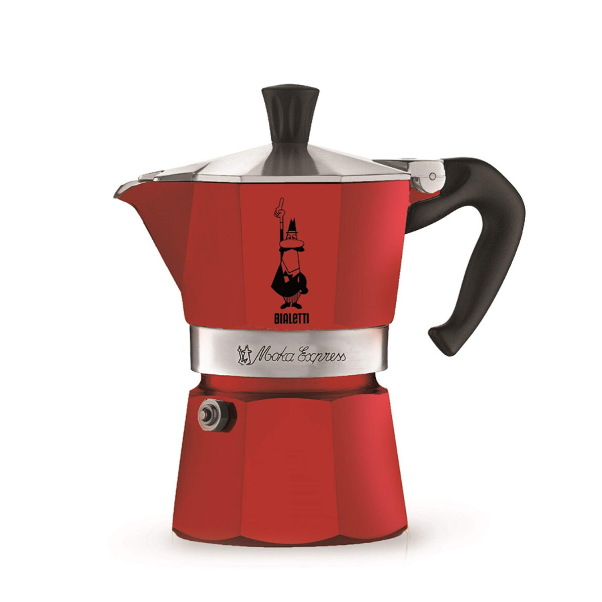 Cafetera Bialetti Moka Roja Capacidad 3 Tazas 