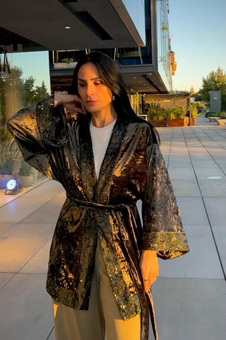 Kimono con lentejuelas Riley Verde