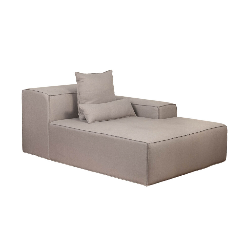 SOFÁ KAI 1 CUERPO TELA GRIS MODULAR CHAISE CON BRAZO IZQUIERDO