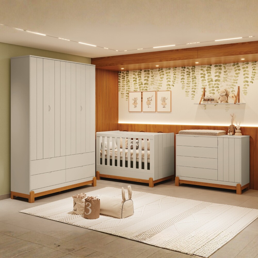 Ropero 4 Puertas 4 Cajones - Lotus Gris