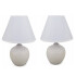 Set x2 Lampara Mesa Luz Escritorio Ceramica Lectura Portatil Variante Color Blanco