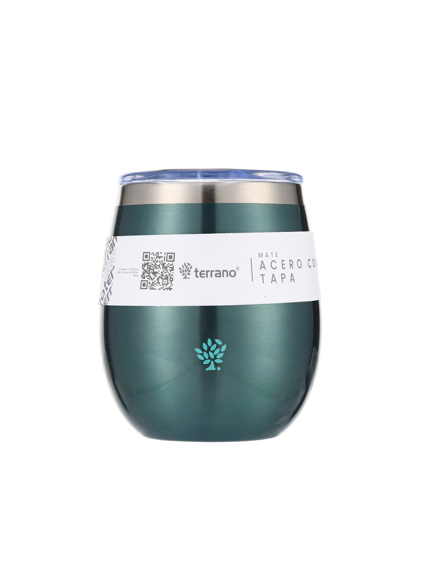 Mate Acero Inox. con Tapa Metalizado - Verde 